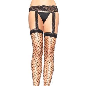 Leg Avenue Spandex Fence Net Lace Top Stockings